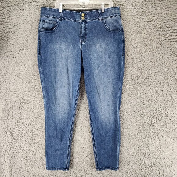 Lane Bryant Jeans Womens 18 Blue Stretch High Rise Skinny *GUC* - Picture 8 of 15